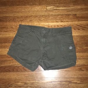 army green shorts
